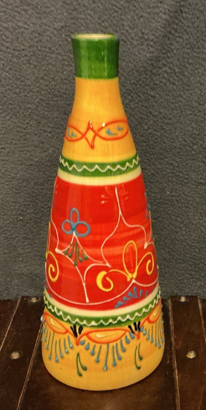 Unique El Poyeton Decorative Handmade In Spain Folk Art Vase
